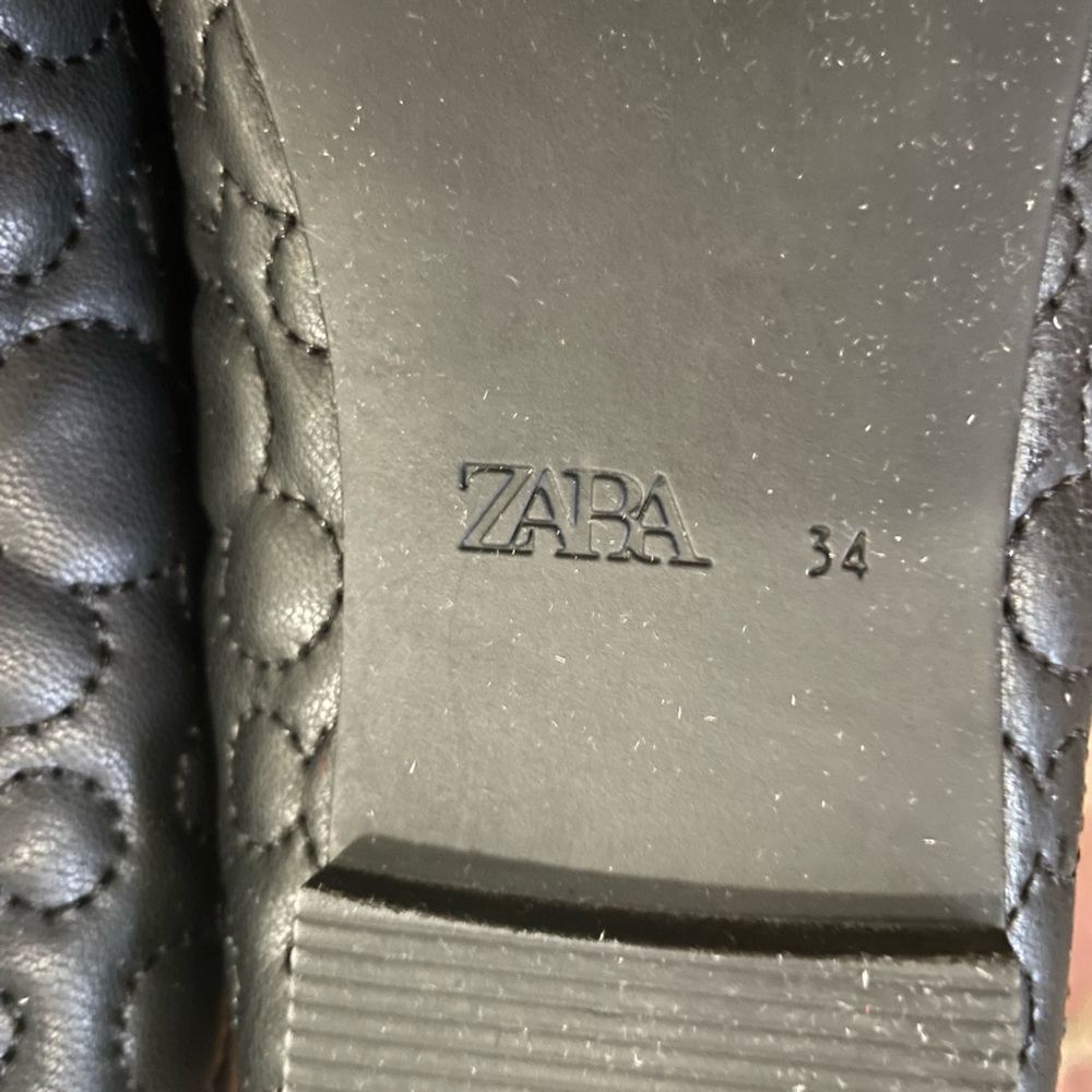 Girls Zara Mickey Mouse ballet flat shoe black padded Disney size EU 34 US 2.5 - Picture 10 of 16